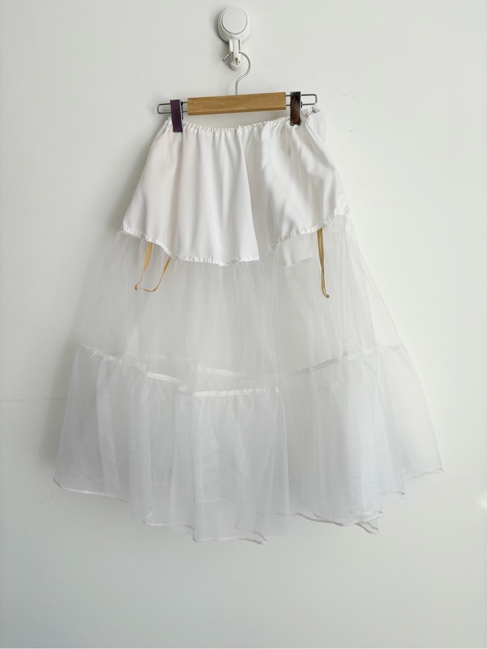 Vintage White Crinoline Petticoat Balletcore Skirt XL